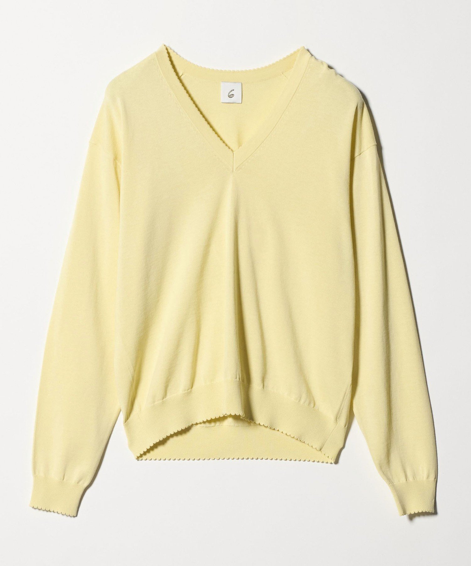 今期2026年春夏＜6(ROKU)＞ コットン ピコット クルーネック ニット 今期2026春夏<6（ROKU＞コットン ピコットクルーネックニッ