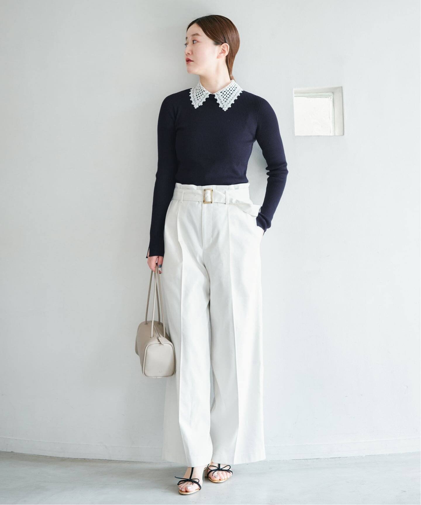 IENA｜《予約》レース襟 RIBホールガーメントプルオーバー | Rakuten