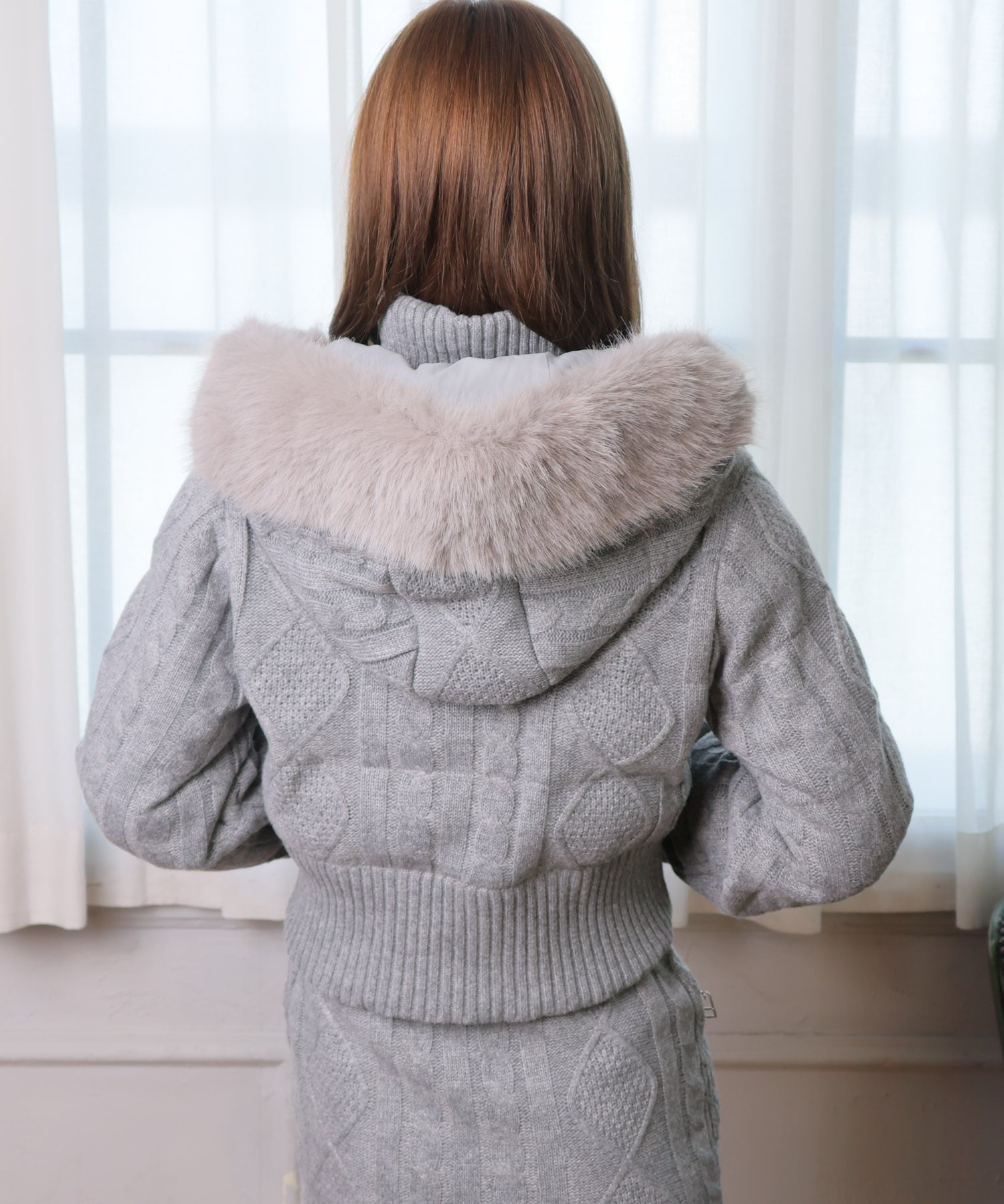 LIP SERVICE｜LIP SERVICE/(W)ウォームケーブルニット中綿ジャケット