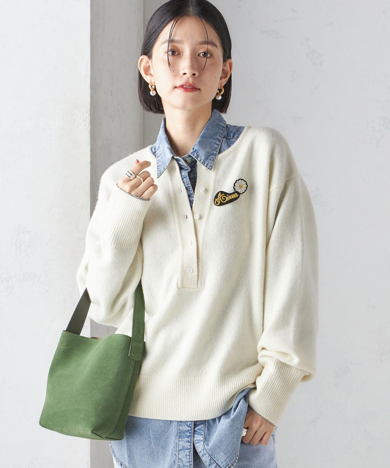 SHIPS｜〈手洗い可能〉7G ウール カシミヤ ヘンリーネック 2WAY プル