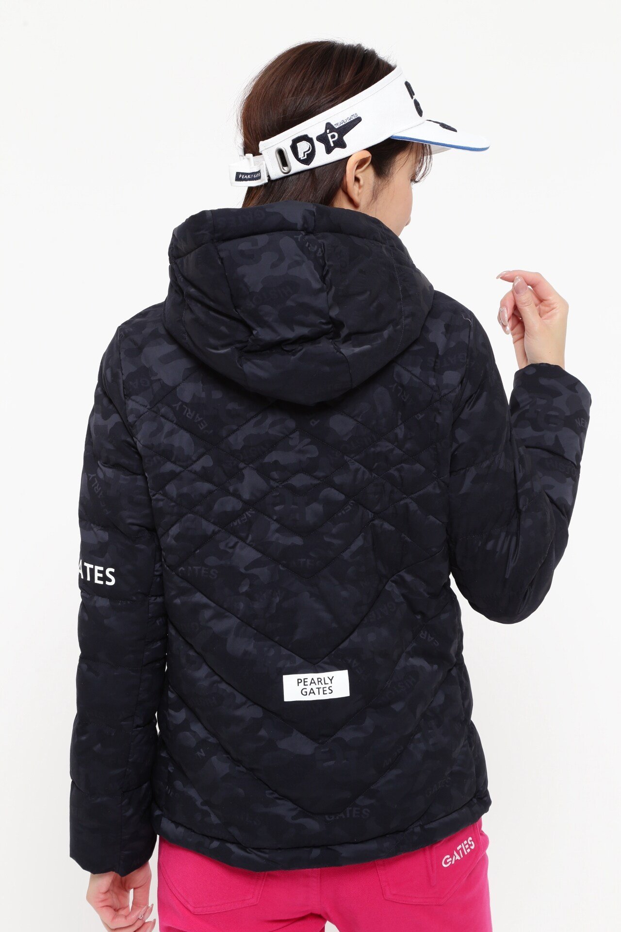 PEARLY GATES｜Nyストレッチ中綿フーディブルゾン <カモフラジャガード