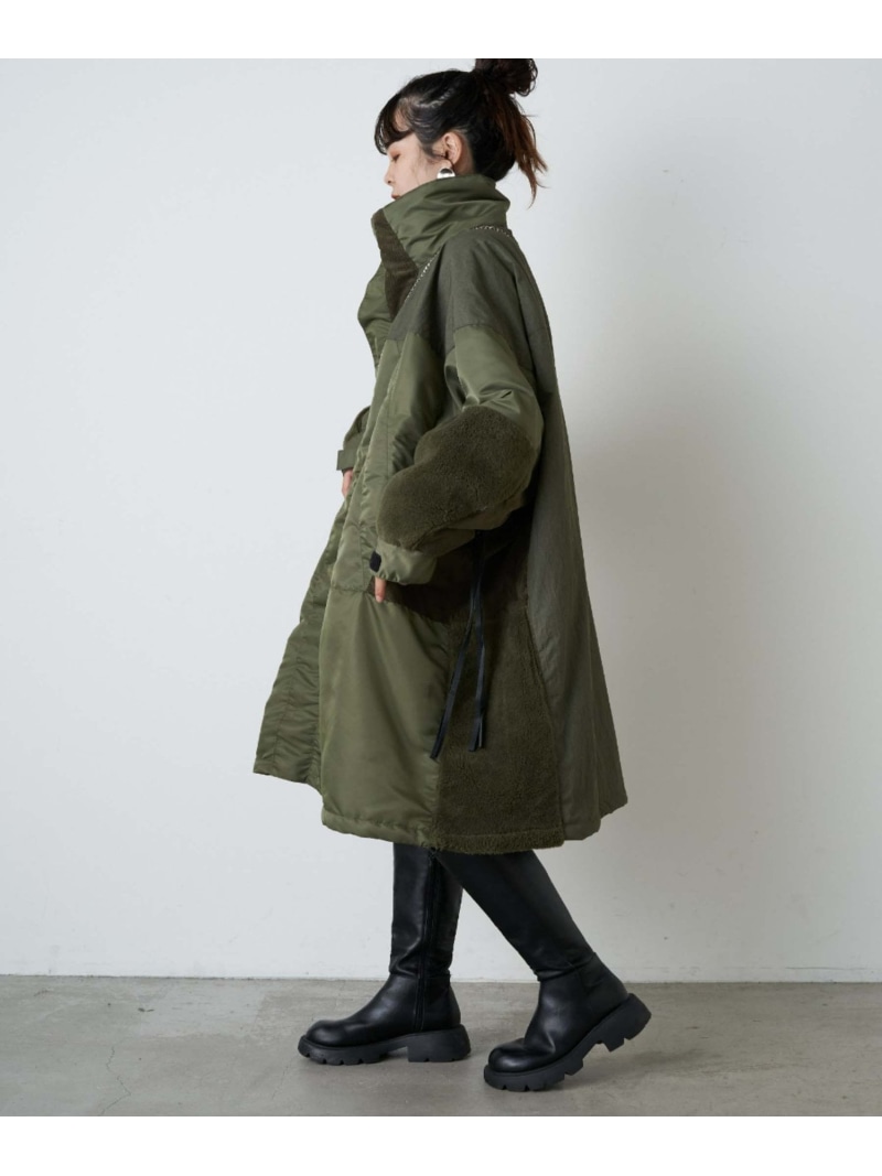 etsinta エシンタ切替マキシミリタリーコートカーキ