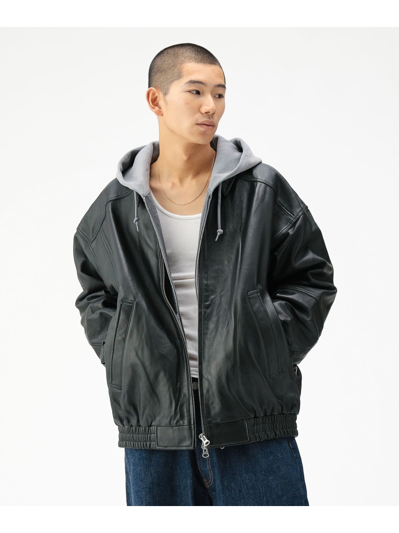 楽天市場】BEAMS ワイドフィット 4ポケット レザー ブルゾン 25AW