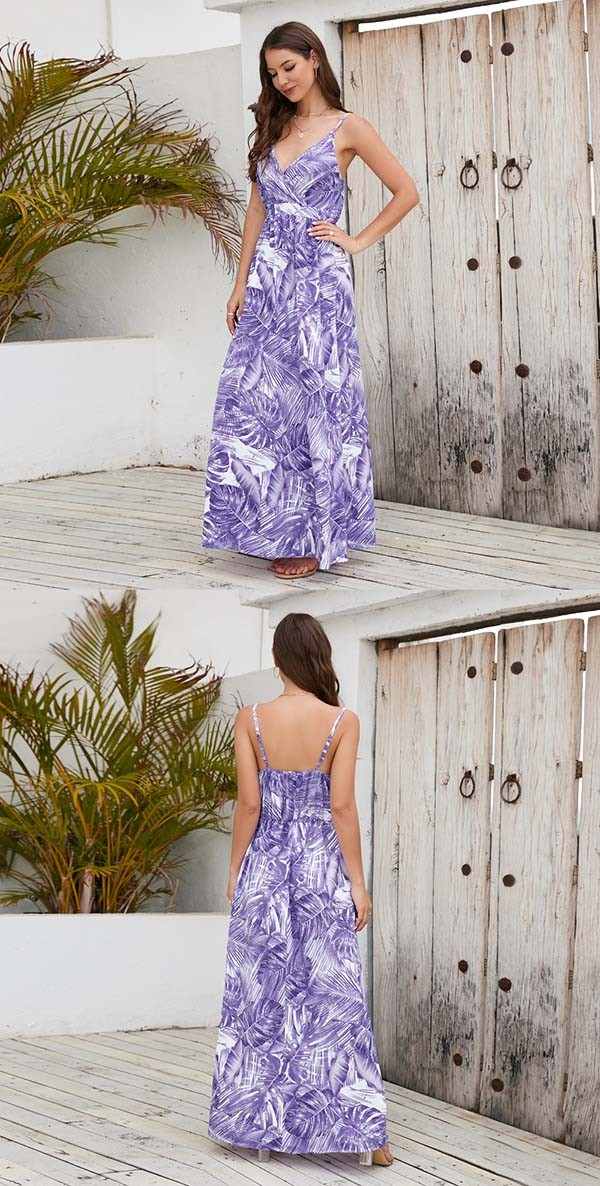 楽天市場】ハワイ リゾートワンピース マキシ丈 Vネック ノースリーブ