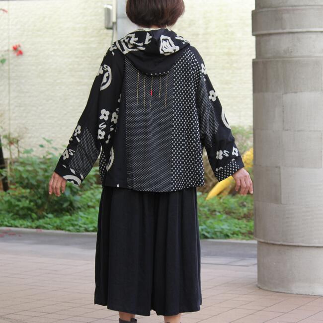 楽天市場】【刺し子フード付きジャケット】創作服 和布柄 レディース