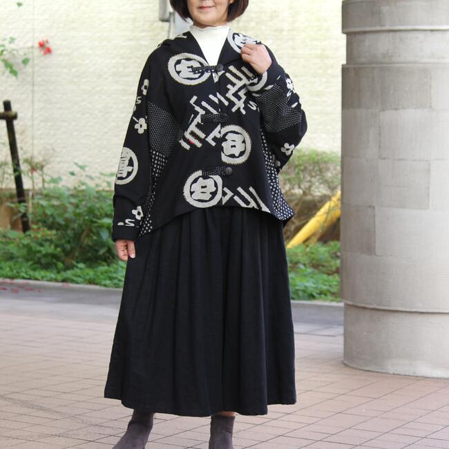 楽天市場】【刺し子フード付きジャケット】創作服 和布柄 レディース