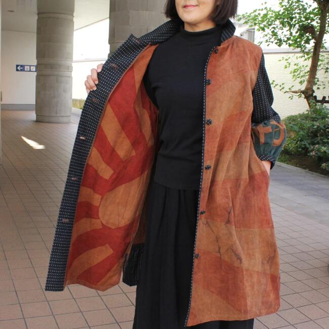 楽天市場】古布のぼり旗コート 作家一点物 古布 リメイク 服 絣 のぼり