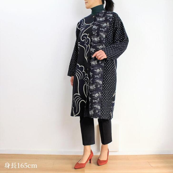 楽天市場】作家一点もの【藍染め筒描きワンピース】コート レディース