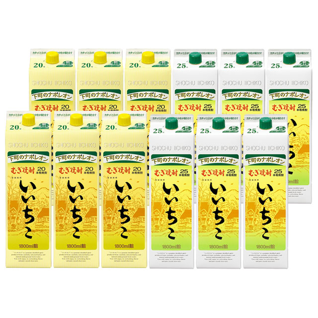 楽天市場】いいちこ パック 20度 ・ 25度 1800ml 各6本 計12本セット