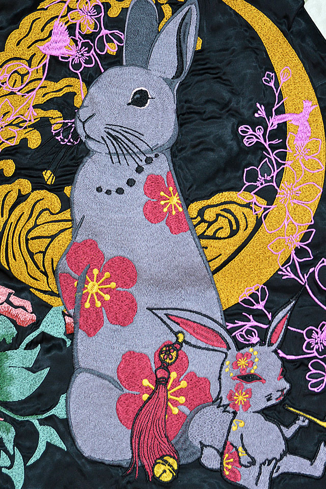 楽天市場】黒菟華 月兎スカジャン LIN AL-756003 和柄 和風 スーベニア