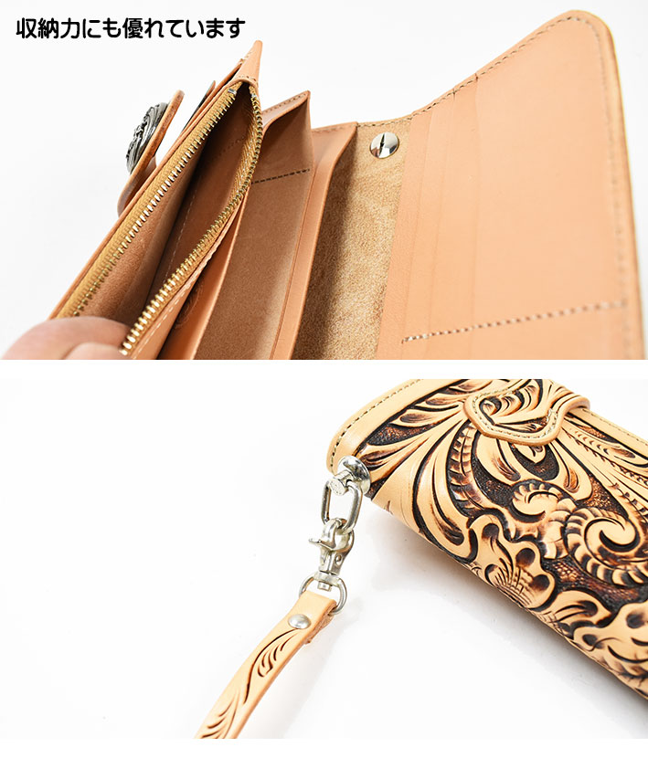 楽天市場】KC'S ケイシイズ ライダースウォレット アリゾナフローラル