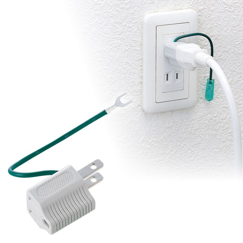 楽天市場】電源タップ 変換プラグ 3Pから2Pに変換 アースコード付き