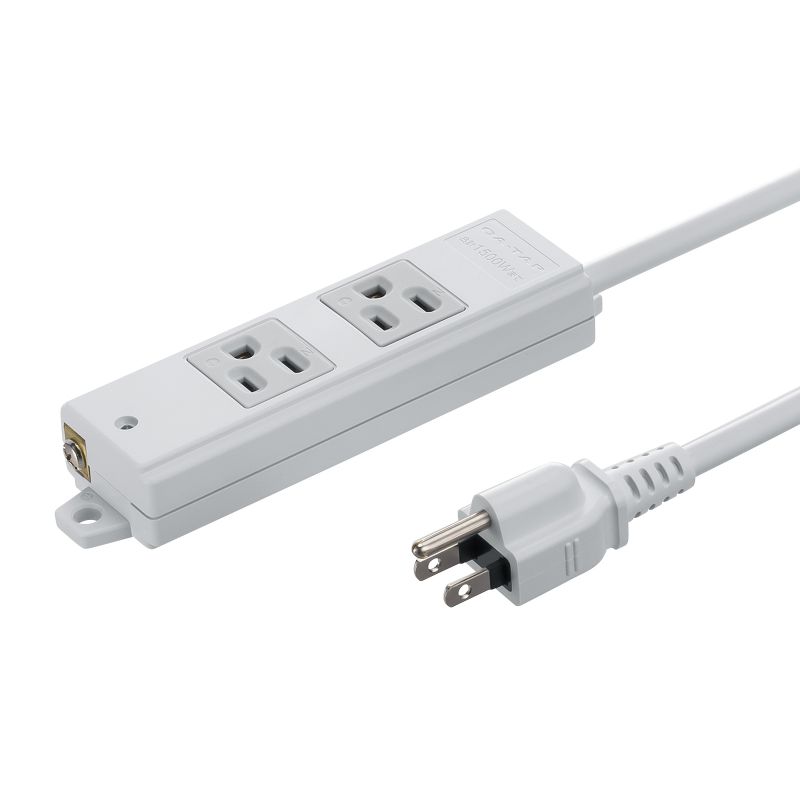 楽天市場】工事物件タップ 延長コード 1m 2個口 3Pプラグ 平行型