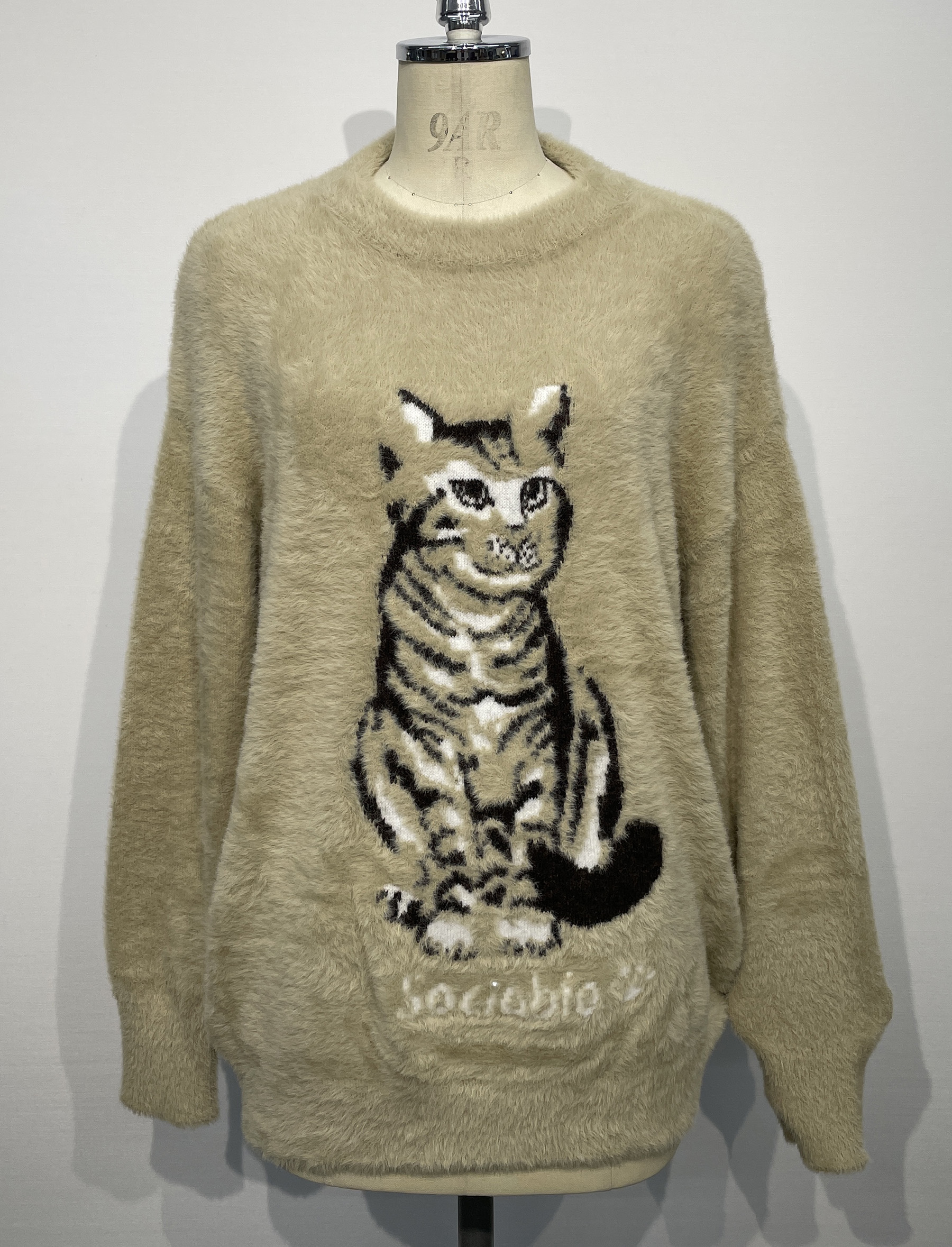 楽天市場】ニット レディース 秋冬 猫 クルーネック 長袖 フェザー