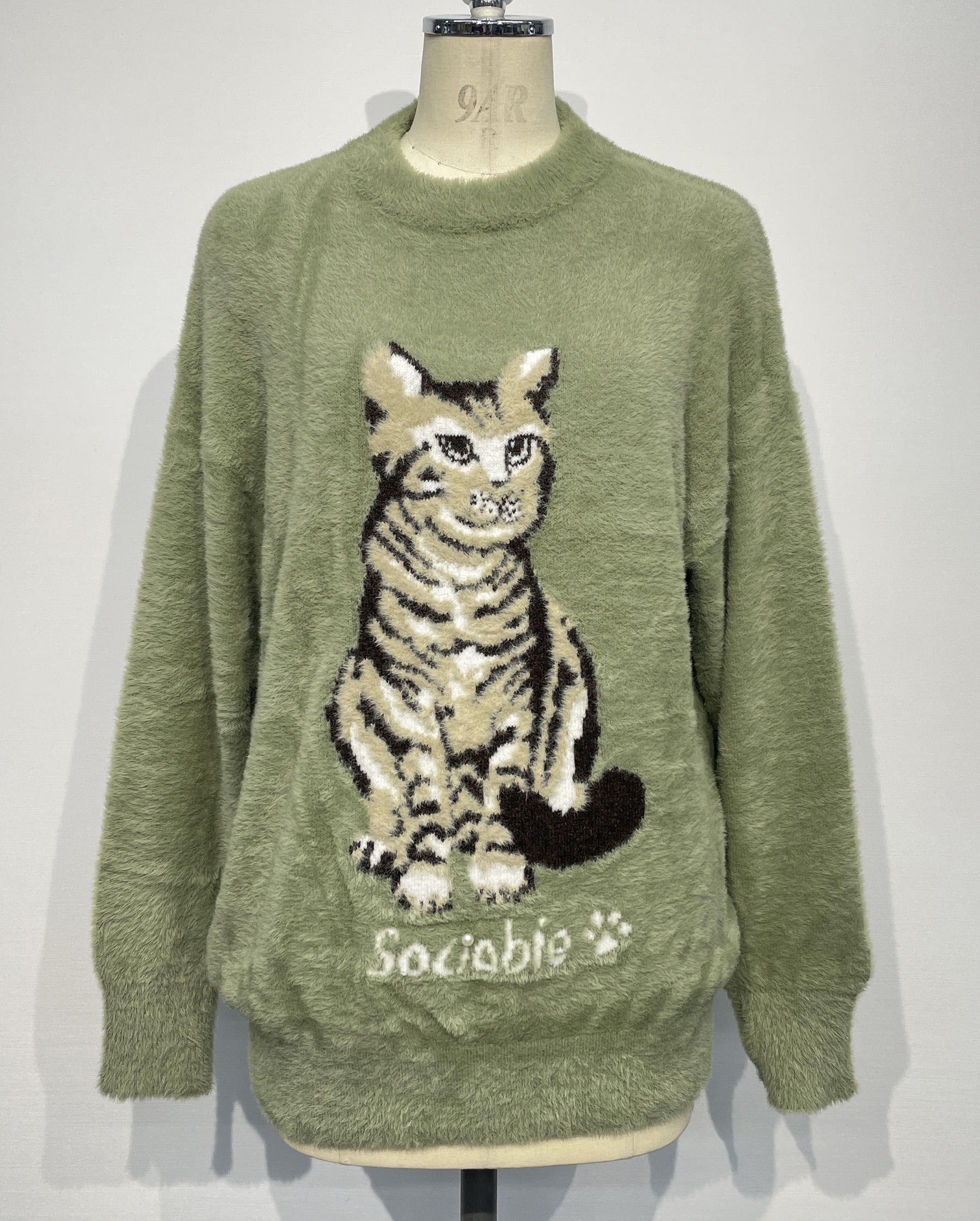 楽天市場】ニット レディース 秋冬 猫 クルーネック 長袖 フェザー