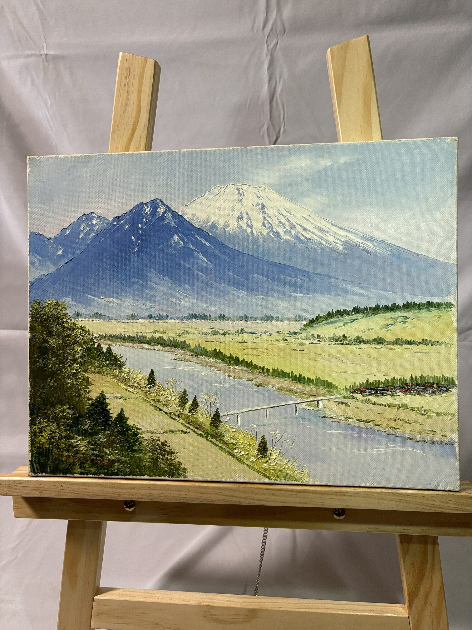 楽天市場】油彩画 浅間山 F6 田村清輝 油絵 直筆 6号 絵画 額装 額入り