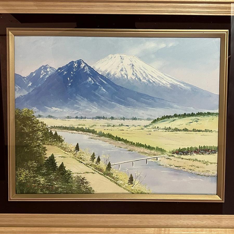 楽天市場】油彩画 浅間山 F6 田村清輝 油絵 直筆 6号 絵画 額装 額入り