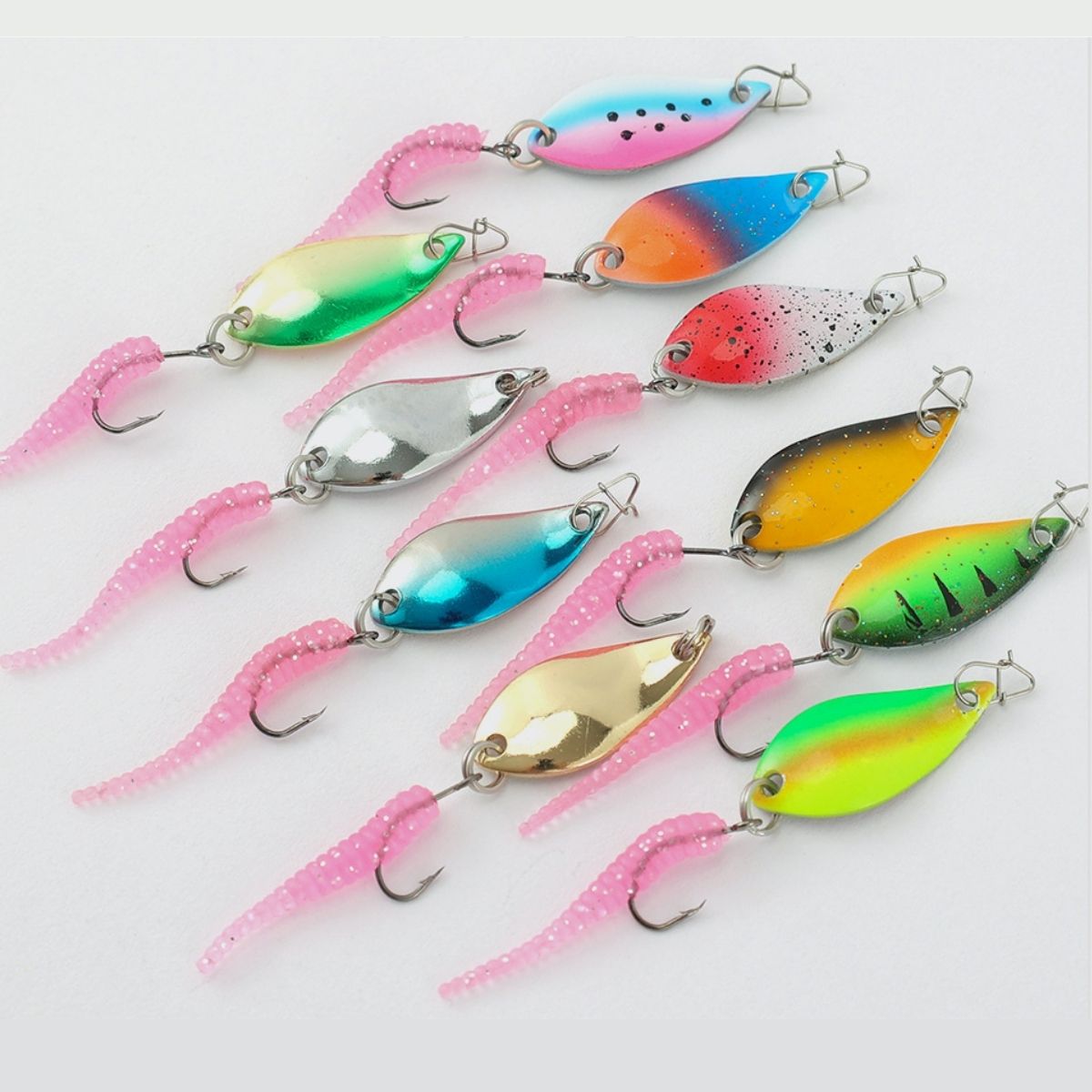 楽天市場】スプーン ワーム 釣り具 ケース付き 10個セット ルアー