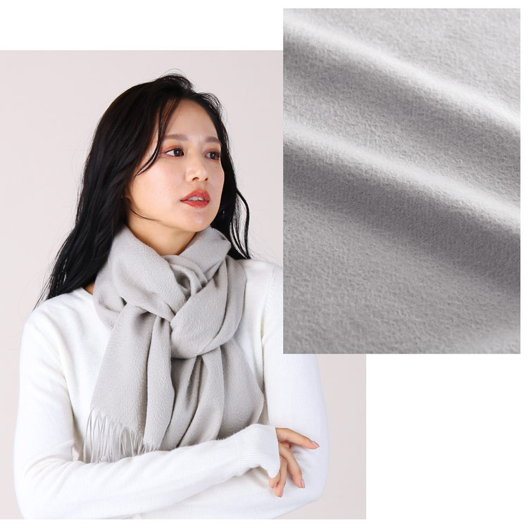 楽天市場】カシミヤ マフラー 無地 カシミヤ100% 180cm×30cm グレー