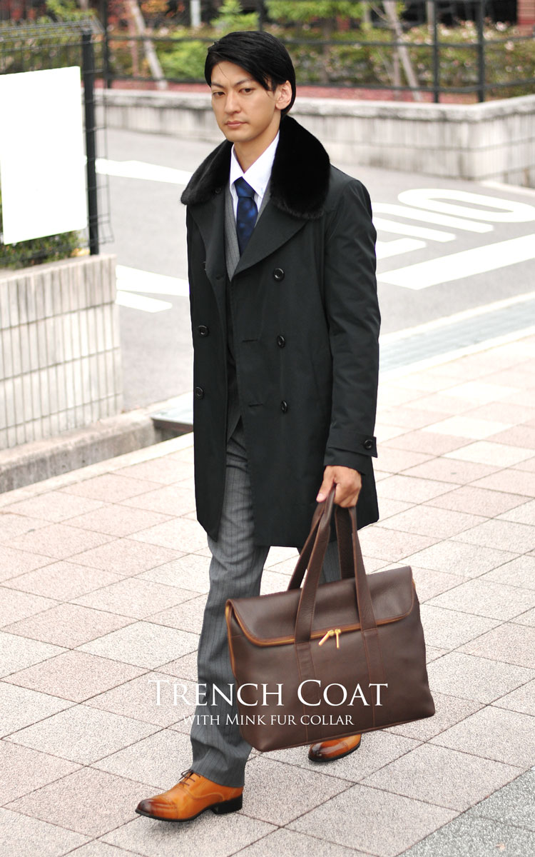楽天市場】【40%offクーポン】トレンチコートミンク襟 ウィーゼル