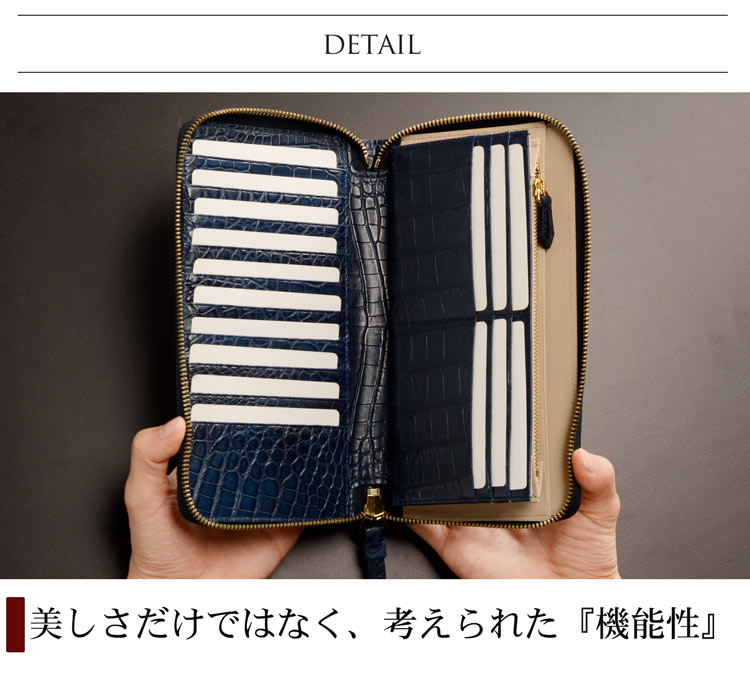 楽天市場】クロコダイル 長財布 マット ラウンドファスナー 多機能