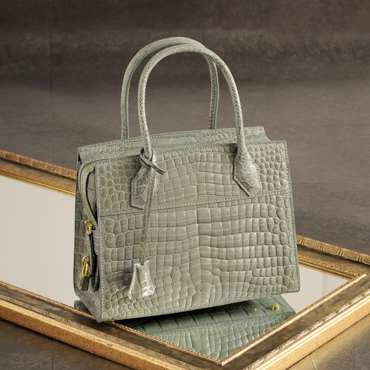 楽天市場】クロコダイル ハンドバッグ シャイニング加工 センター取り