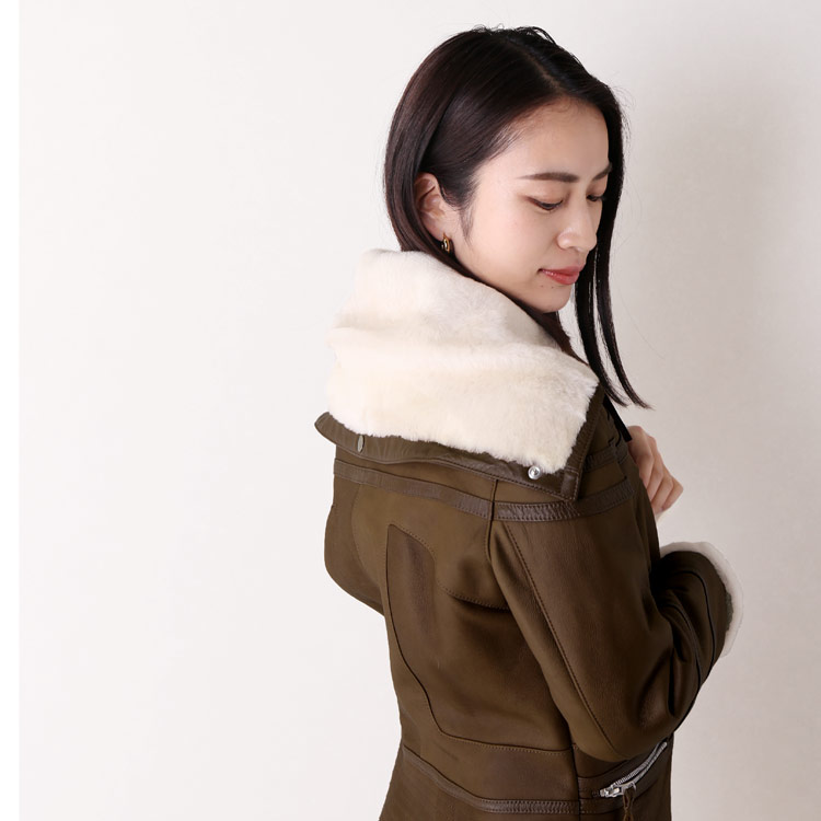 楽天市場】【40%offクーポン】ムートン コート Wフェイス ファー