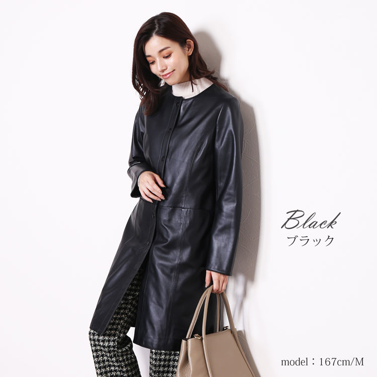 楽天市場】レザー コート アウター レディース ラムレザー 本革 ノー