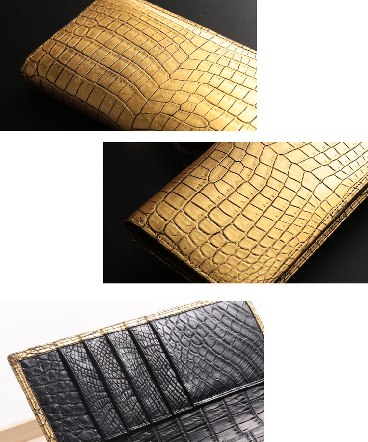 楽天市場】クロコダイル 長財布 メンズ 金箔 KAZARIHAKU 日本製 無双
