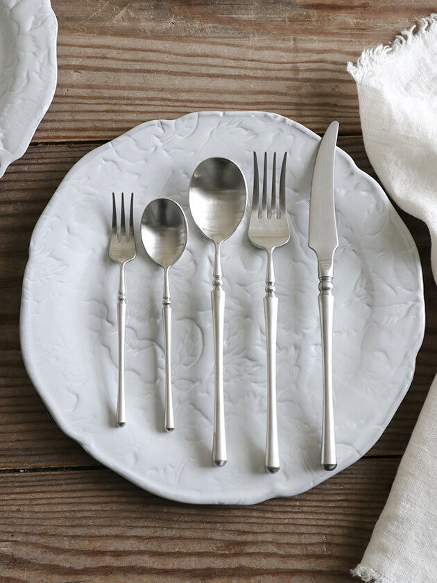 楽天市場】カトラリー マットシルバー Claire デザートフォーク