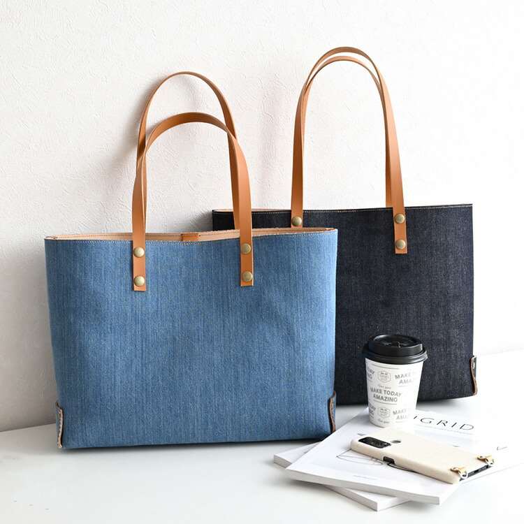 楽天市場】トートバッグ 【 A4 デニムトートバッグ 】 本革 イタリアン