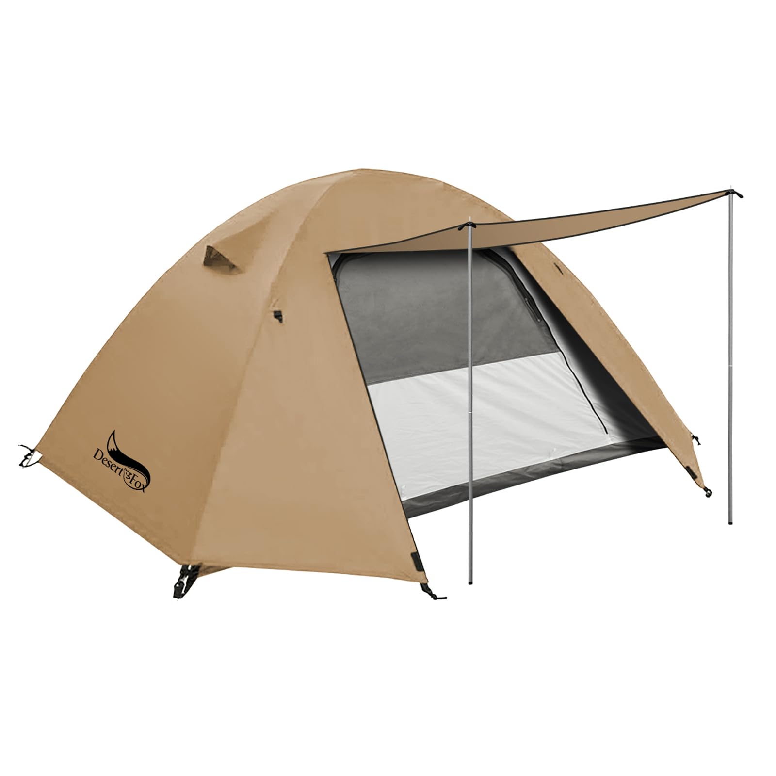 楽天市場】DesertFox テント 2-3人用 4000mm耐水圧 ドームテント 前室