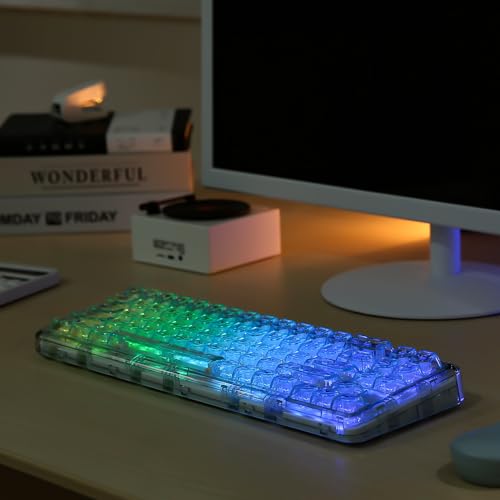 楽天市場】YUNZII X71 メカニカルゲーミングキーボード 透明キー