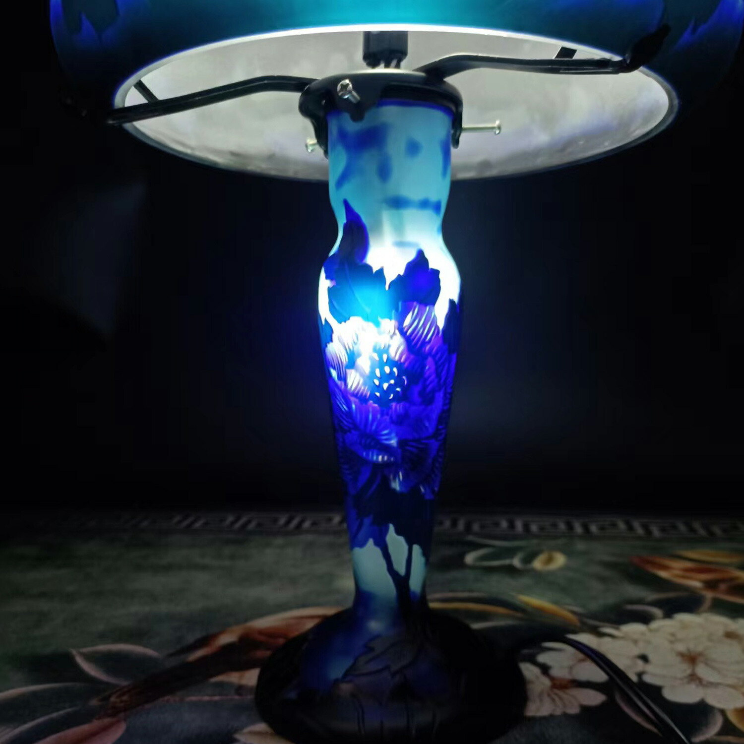 アールヌーボー風 ランプ テーブルランプ 間接照明ガレ風ランプ 【公式