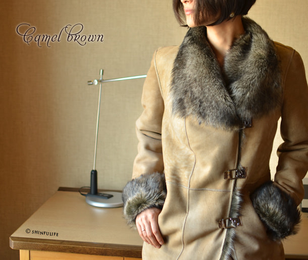 楽天市場】スペイン製 ムートンコート レディース コート レザー