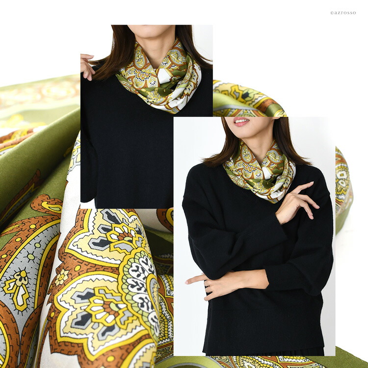 楽天市場】日本製 大判 スカーフ おしゃれ シルクスカーフ 90cm 正方形