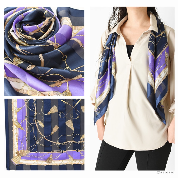 楽天市場】シルク スカーフ 大判 正方形 日本製 シルク100% レディース