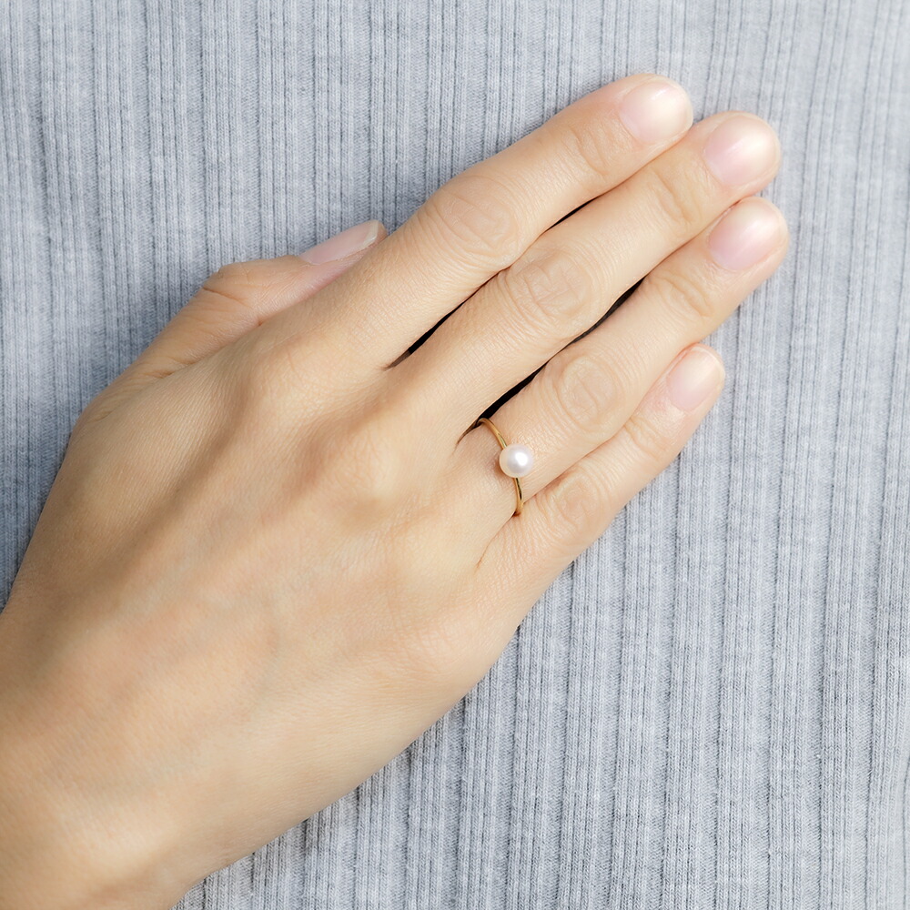 楽天市場】k18 パール リング 18金 イエローゴールド 18k 真珠 指輪