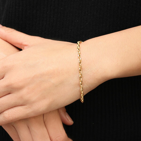 楽天市場】k18 チェーン ブレスレット バングル 18金 18k イエロー