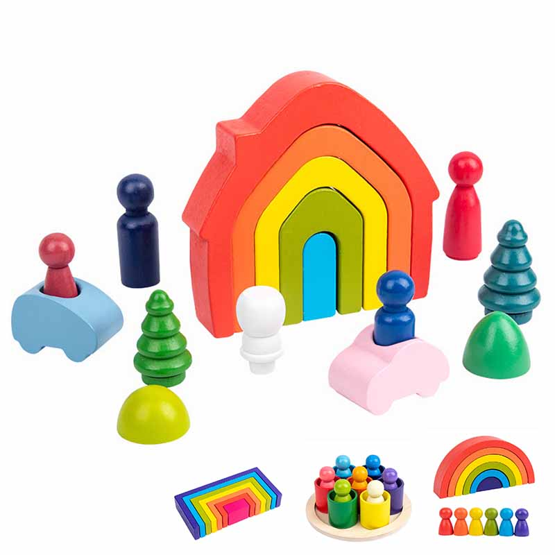 楽天市場】積み木 虹の積み木 シリコン製 虹色トンネル アーチ