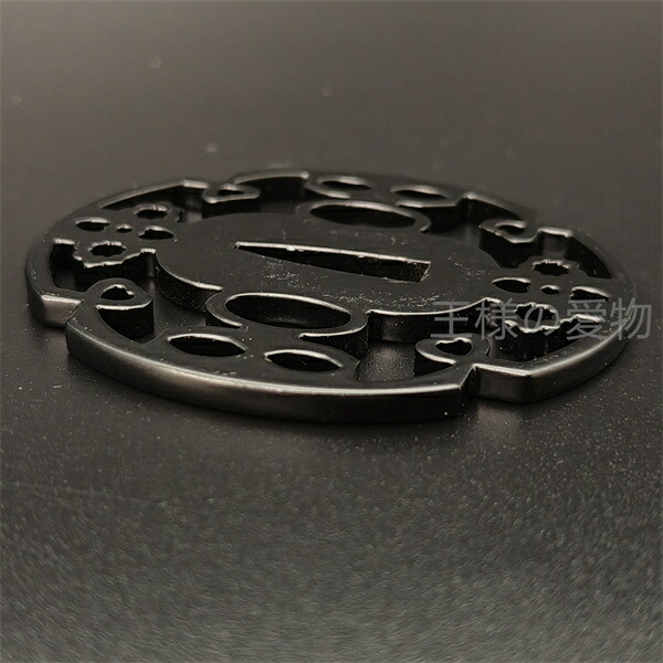 楽天市場】刀鍔 鉄地 透かし 刳込木瓜型 日本刀装具 鍔 つば ツバ 刀の