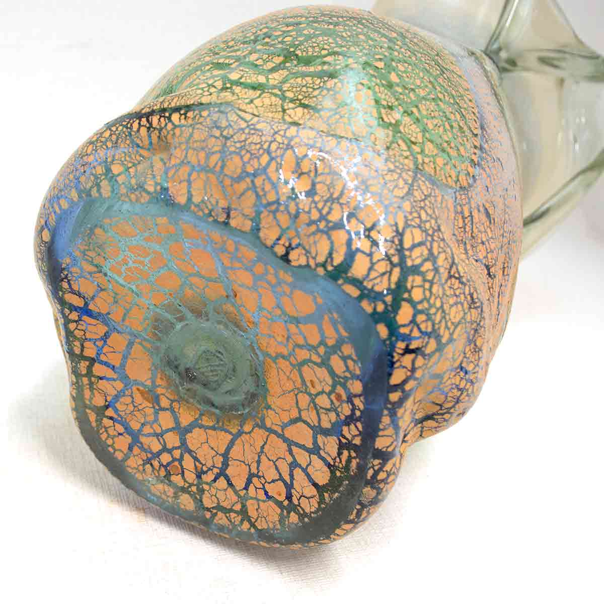 楽天市場】稲嶺盛吉(宙吹きガラス工房虹) 琉球ガラス 花入れ 土紋変形
