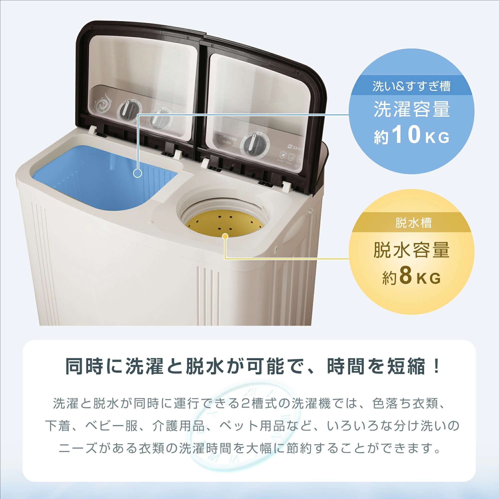 楽天市場】【二槽式】洗濯機 二層式洗濯機 洗濯容量10kg 脱水容量8kg