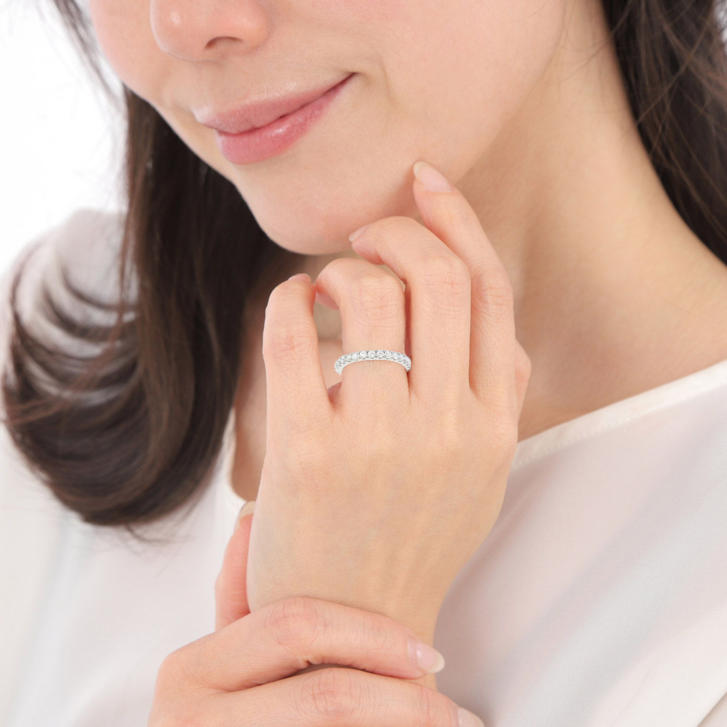 楽天市場】半額クーポンで【6,900円】モアサナイト フルエタニティ