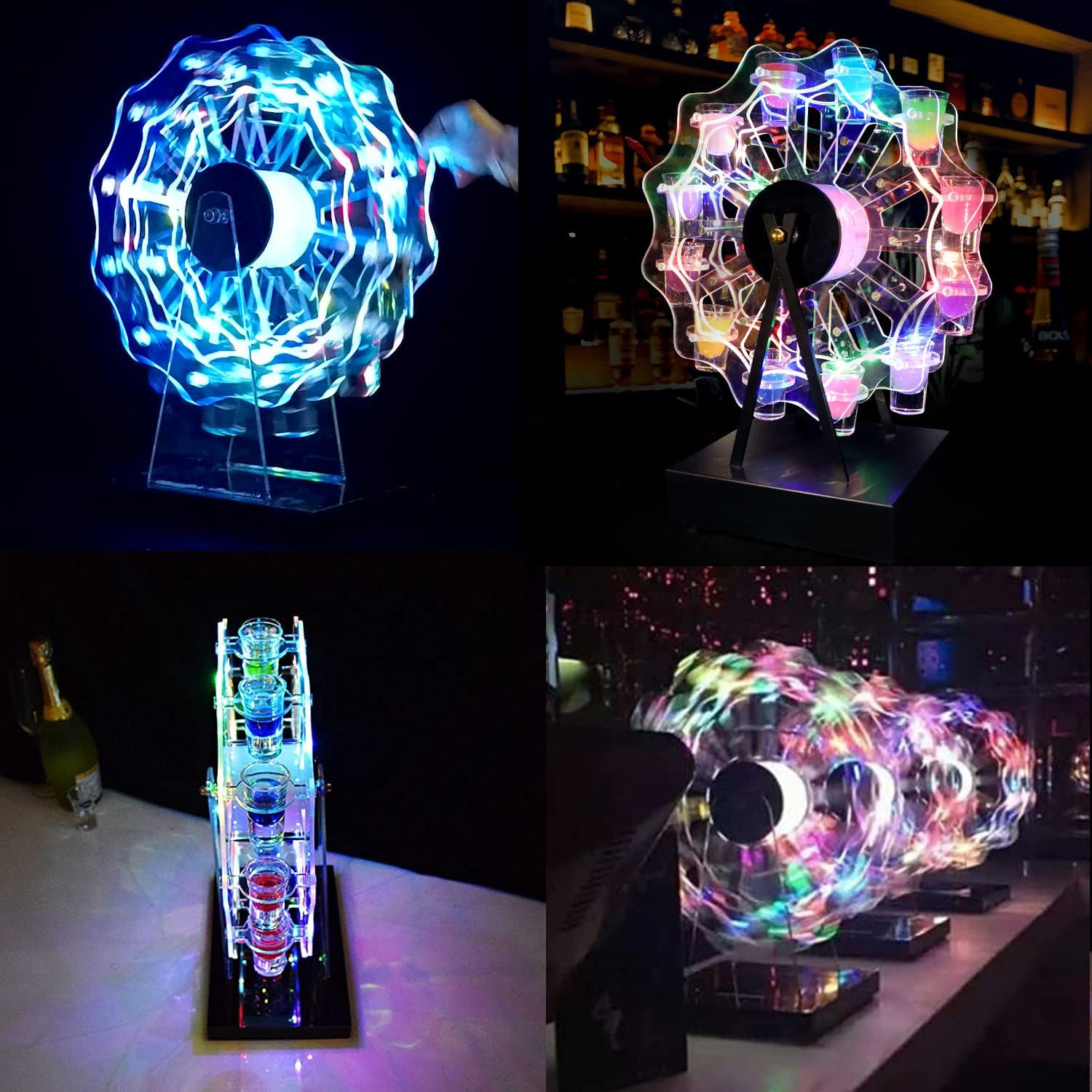 楽天市場】テキーラ観覧車 LED酒ボトルの表示棚 12カップ バーホテル