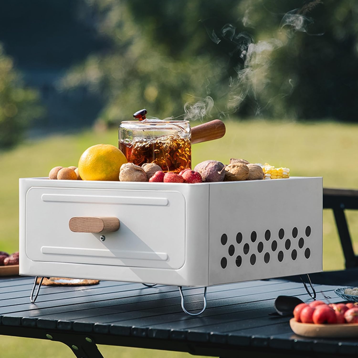 楽天市場】バーベキューコンロ 焚火台 引き出し式 卓上デスク 小型