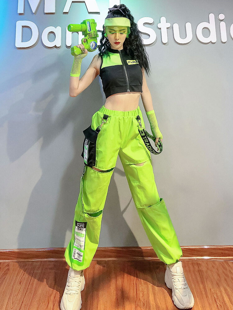楽天市場】ジャズダンス 衣装 ダンス衣装 緑 k-pop 衣装 レディース