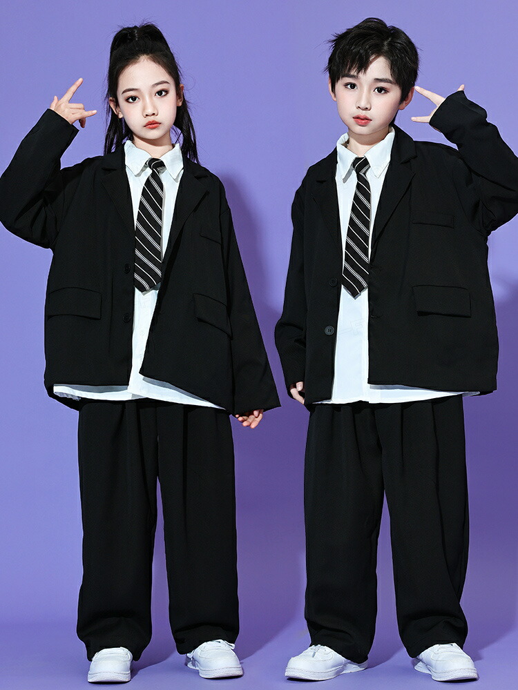 楽天市場】黒 ダンススーツ かっこいい キッズ ダンス衣装