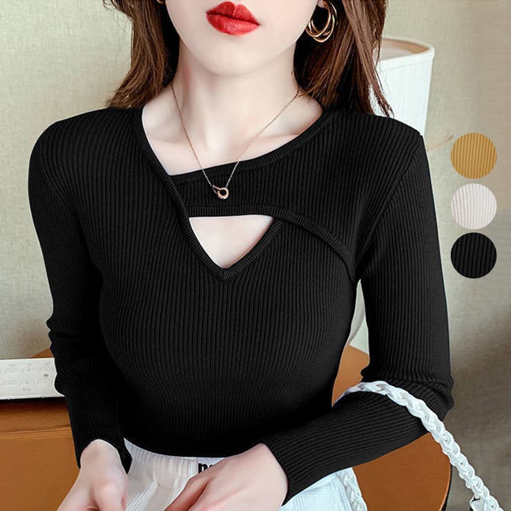 楽天市場】Miniministore ニットTシャツ Vネック トップス 長袖