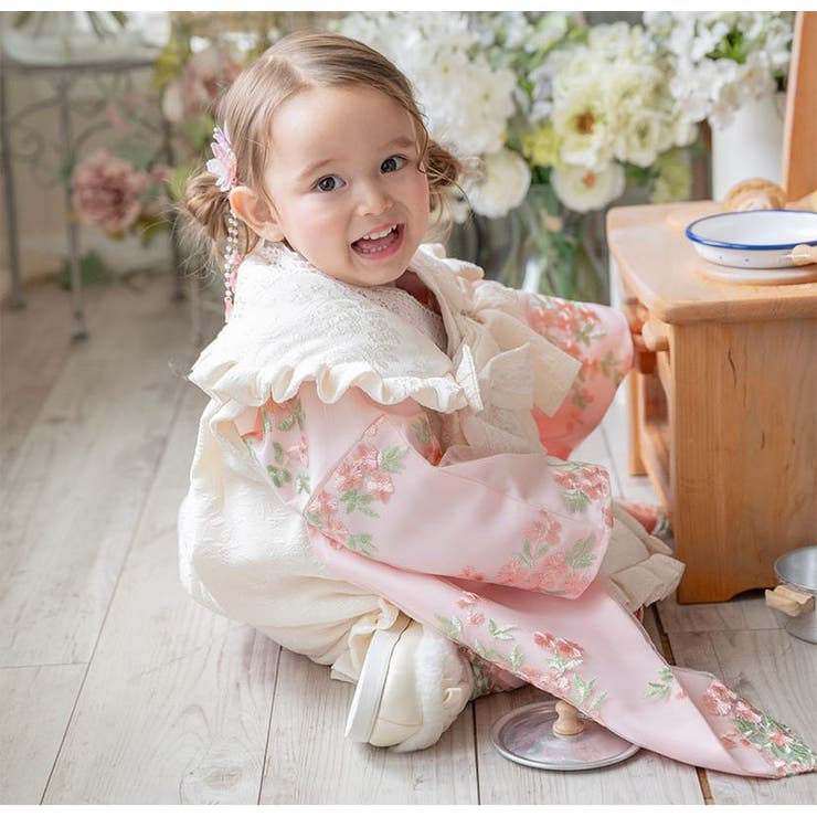 楽天市場】Catherine Cottage 七五三 3歳女の子 着物 花刺繍チュール